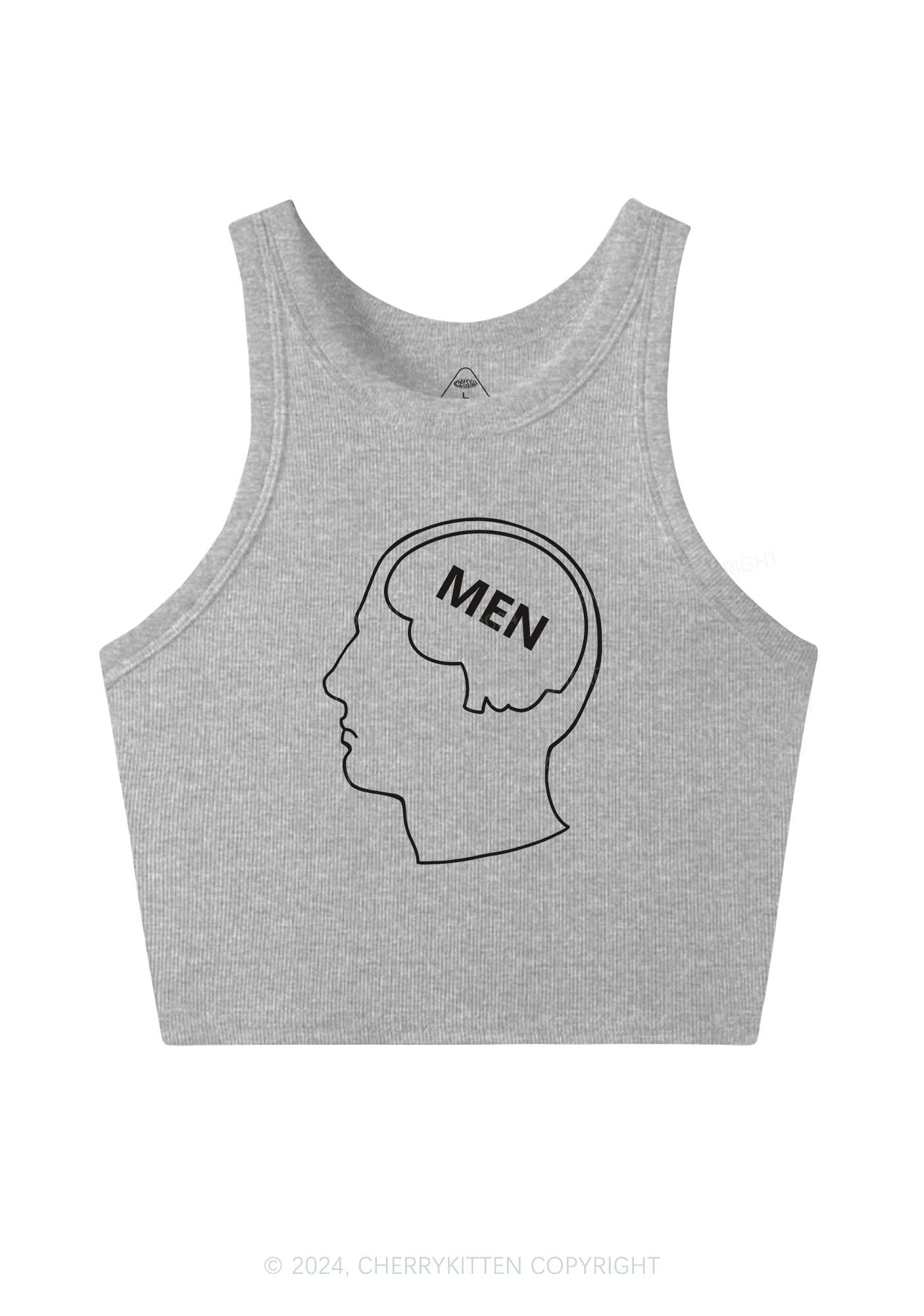 Mens Brain Y2K Crop Tank Top Cherrykitten