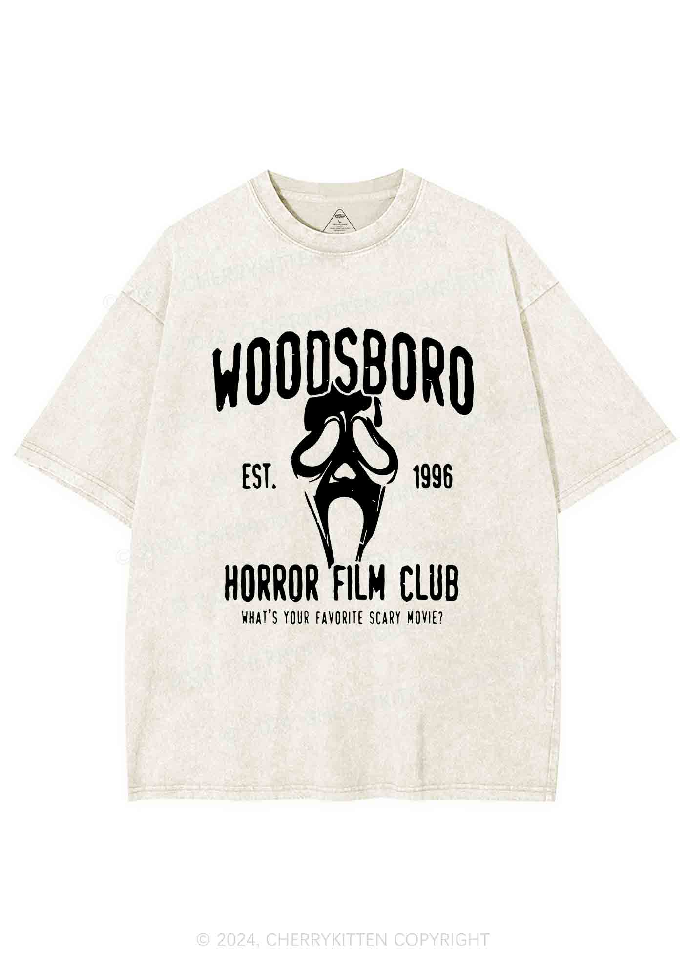 Horror Film Club Halloween Y2K Washed Tee Cherrykitten