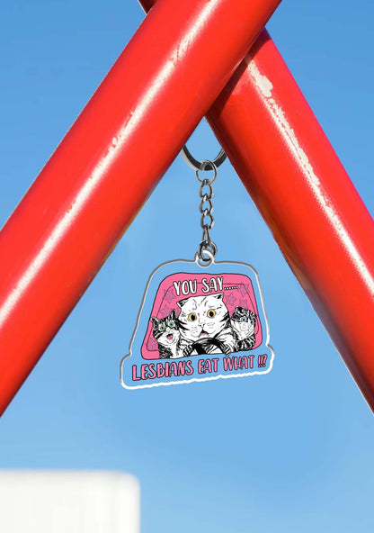 You Say Lesbians Eat What 1Pc Y2K Keychain Cherrykitten