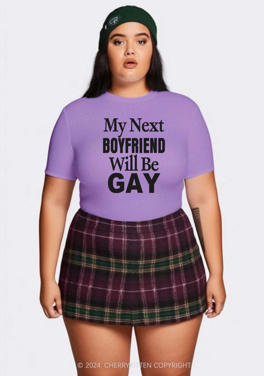 Curvy Next Boyfriend Gay Y2K Baby Tee Cherrykitten