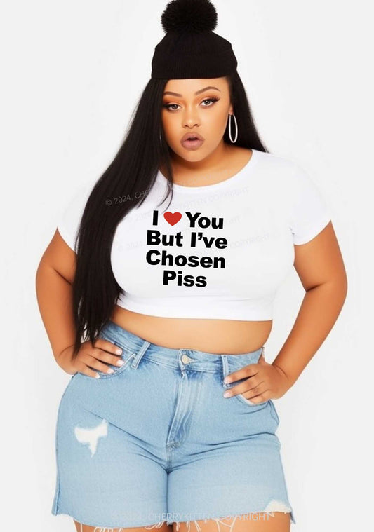 Curvy I've Chosen Piss Y2K Baby Tee Cherrykitten