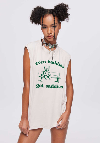 Saddies Bear Y2K Washed Tank Cherrykitten