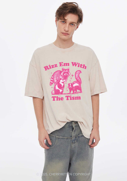 Rizz Em The Tism Y2K Washed Tee Cherrykitten