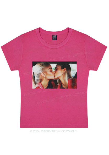 Girls Kiss Y2K Valentine's Day Baby Tee Cherrykitten