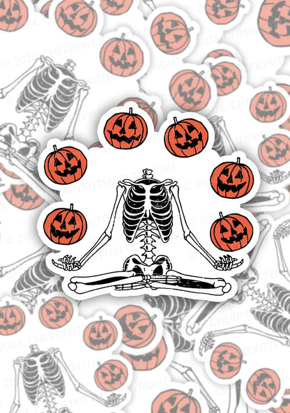 Halloween Pumpkin Head Skeleton 1Pc Y2K Sticker Cherrykitten