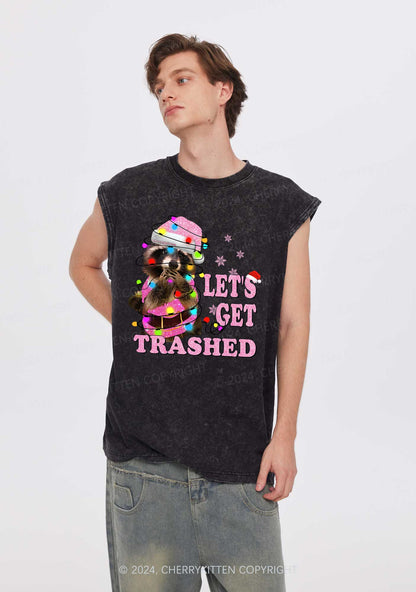 Christmas Let's Get Trashed Y2K Washed Tank Cherrykitten