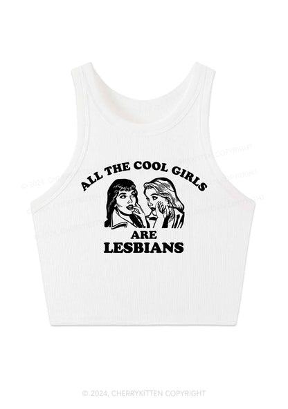 Cool Girls Lesbians Y2K Crop Tank Top Cherrykitten