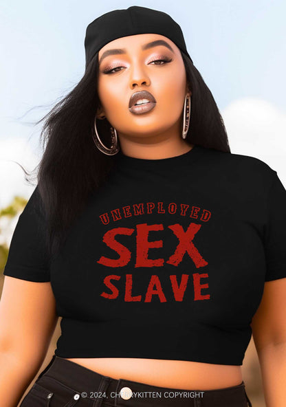 Curvy Unemployed Slave Y2K Baby Tee Cherrykitten