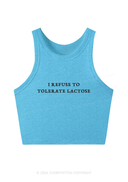 Refuse To Tolerate Lactose Y2K Crop Tank Top Cherrykitten