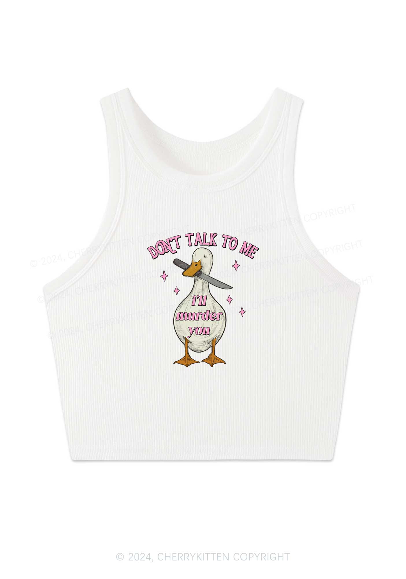 I'll Murder You Y2K Crop Tank Top Cherrykitten