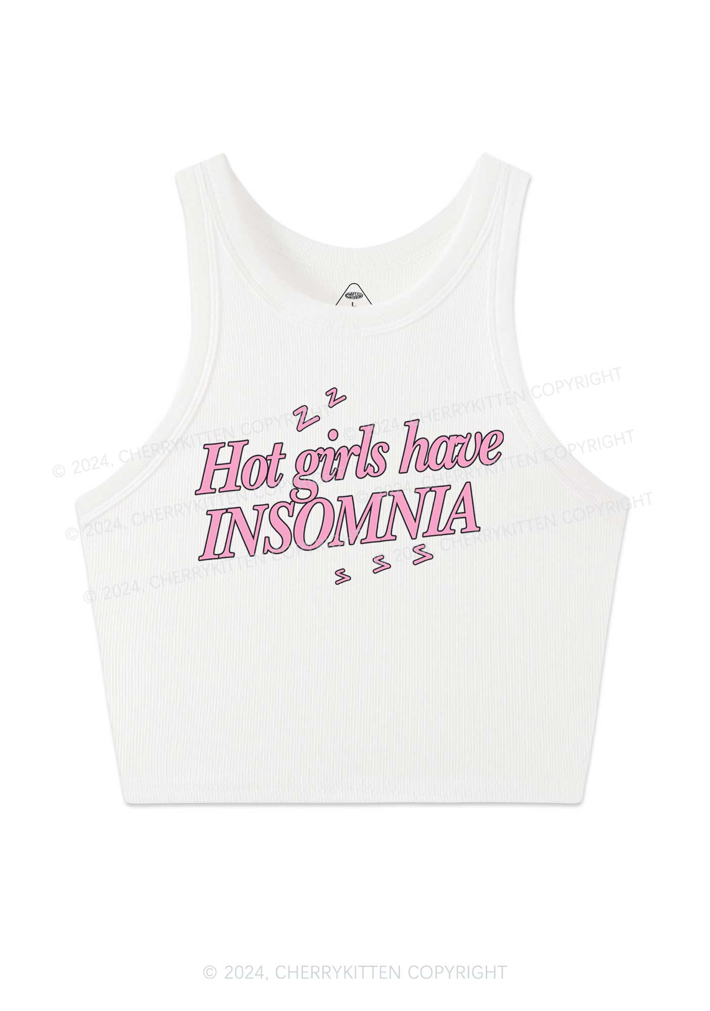 Hot Girls Have Insomnia Y2K Crop Tank Top Cherrykitten