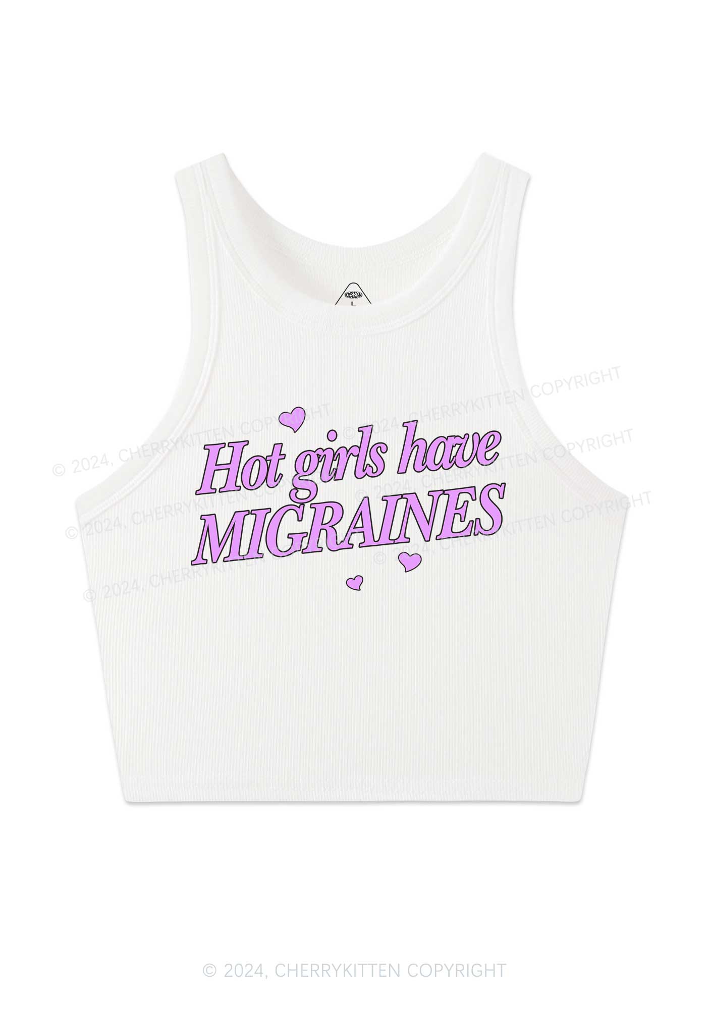 Hot Girls Have Migraines Y2K Crop Tank Top Cherrykitten