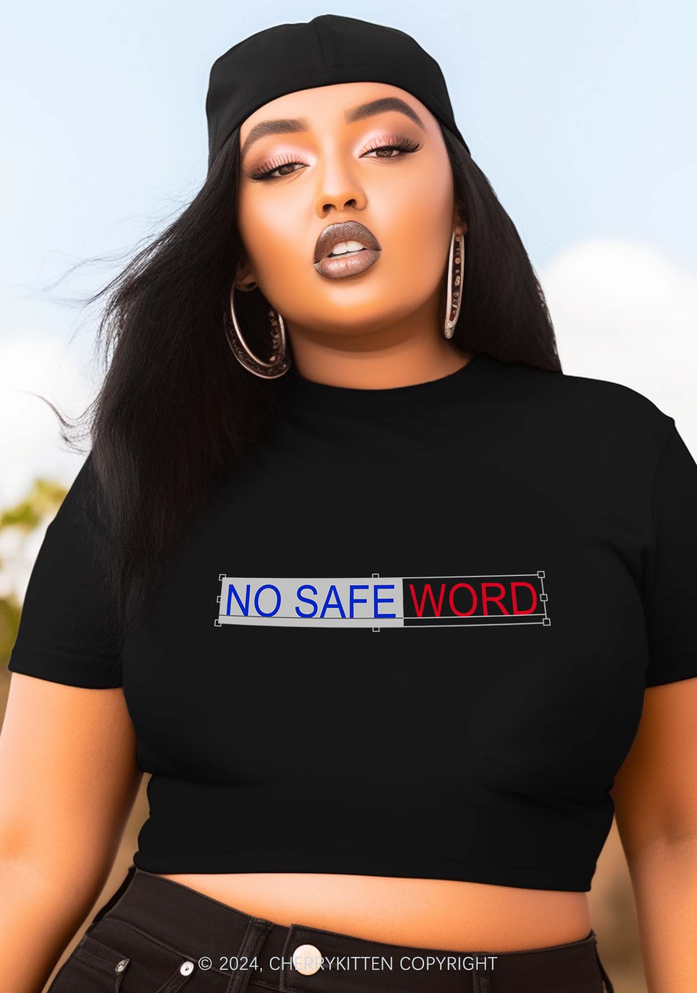 Curvy No Safe Word Y2K Baby Tee Cherrykitten