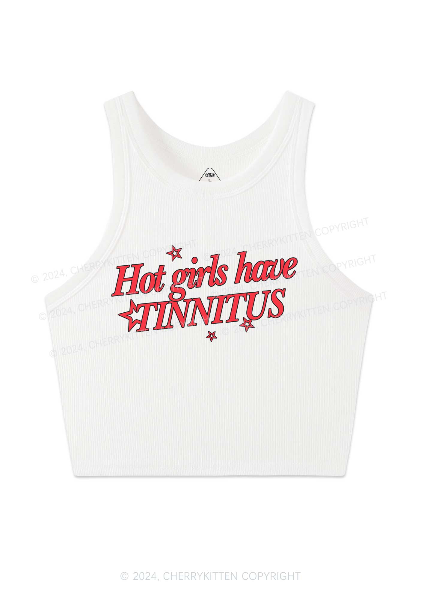 Hot Girls Have Tinnitus Y2K Crop Tank Top Cherrykitten