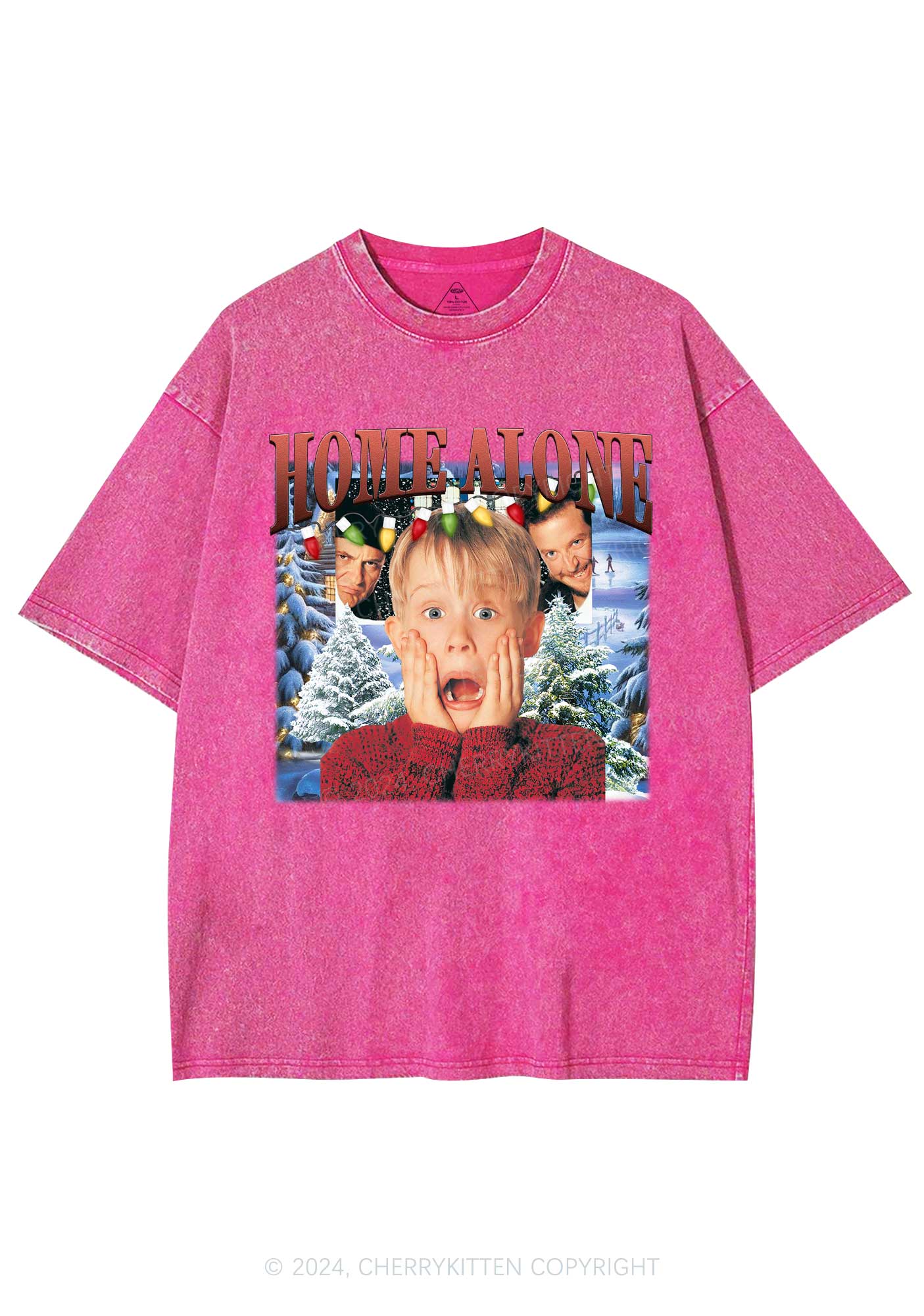 Christmas Home Alone Boy Y2K Washed Tee Cherrykitten