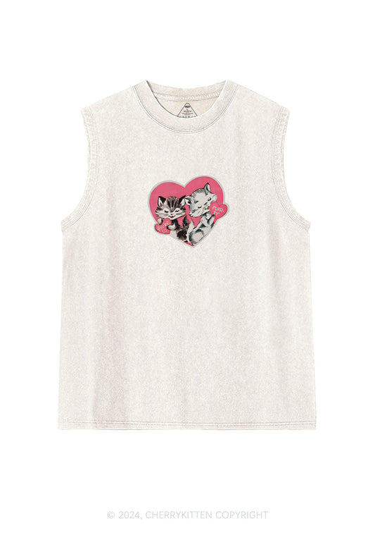 You Are So Purrty Y2K Valentine's Day Washed Tank Cherrykitten