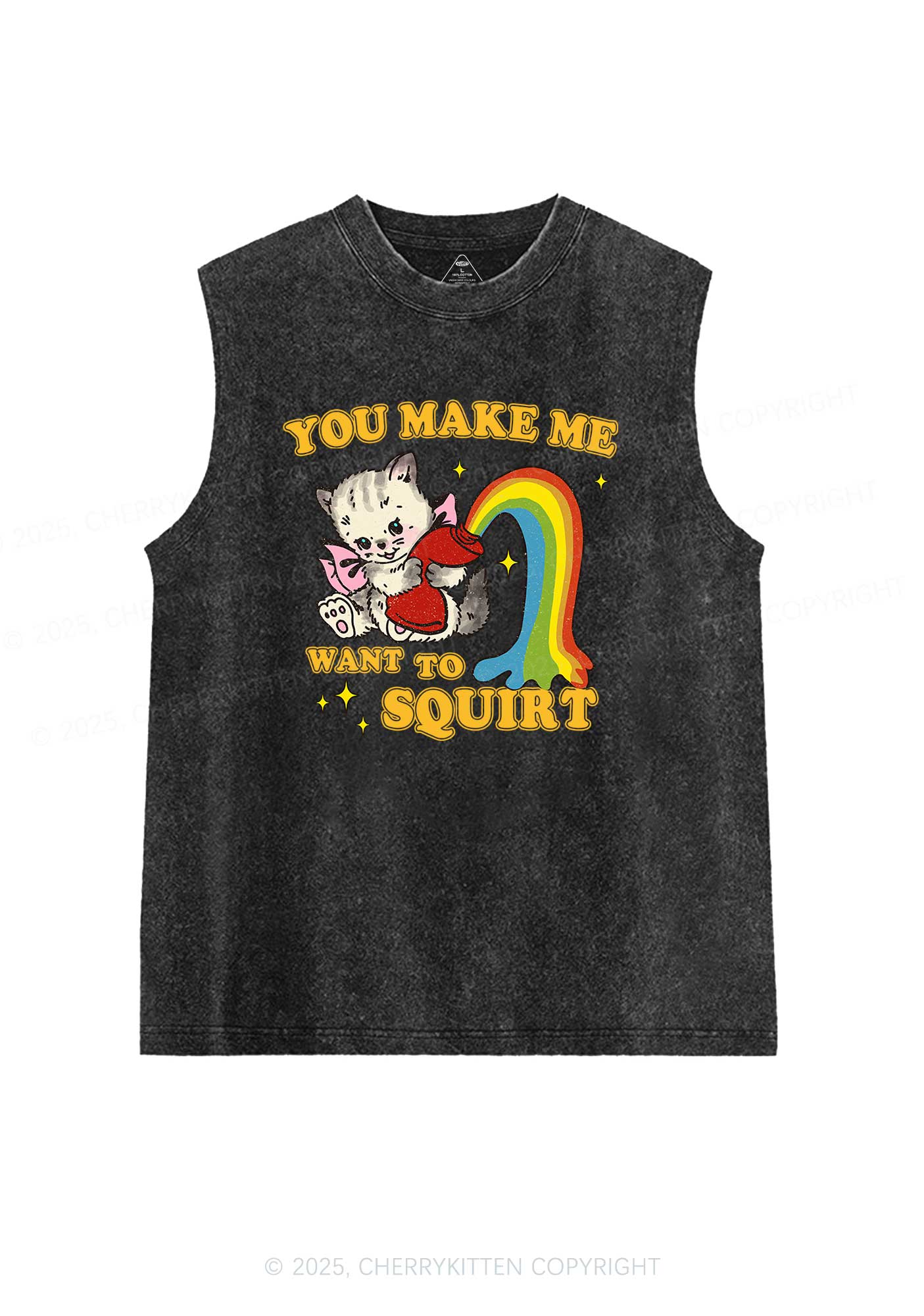 You Make Me Squirt Y2K Washed Tank Cherrykitten