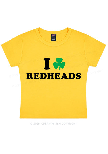 I Love Redheads St Patricks Y2K Baby Tee Cherrykitten