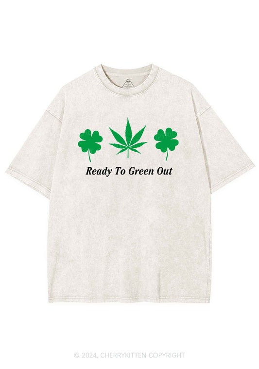 Ready To Green Out St Patricks Y2K Washed Tee Cherrykitten