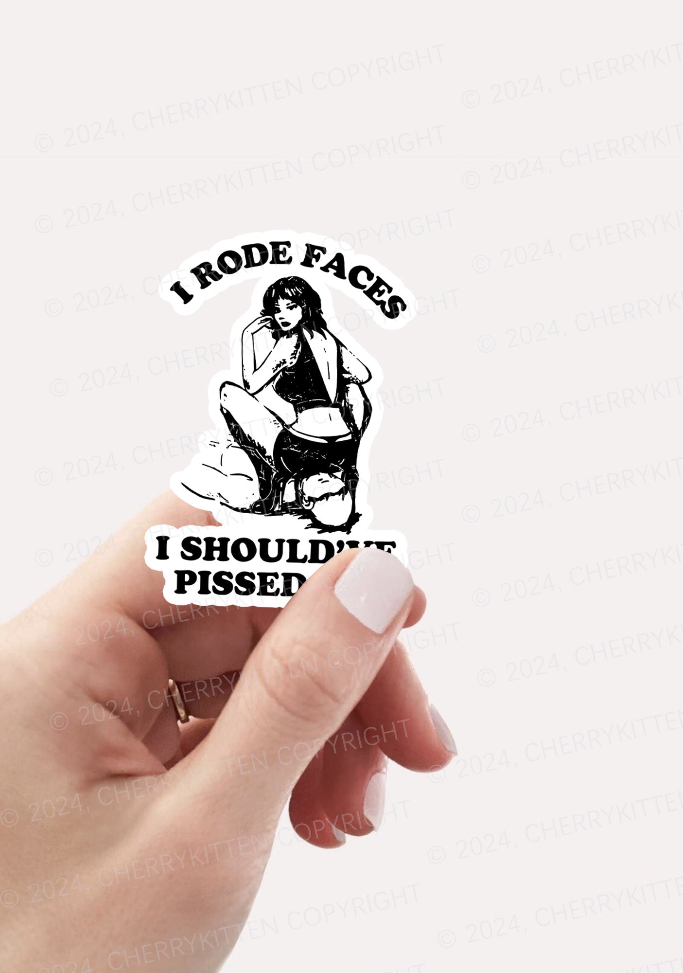 I Rode Faces 1Pc Y2K Sticker Cherrykitten