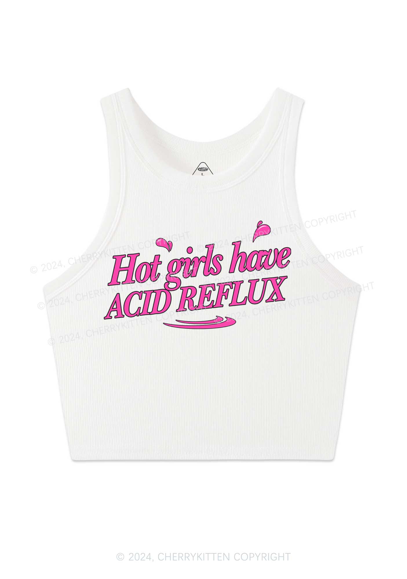 Hot Girls Have Acid Reflux Y2K Crop Tank Top Cherrykitten