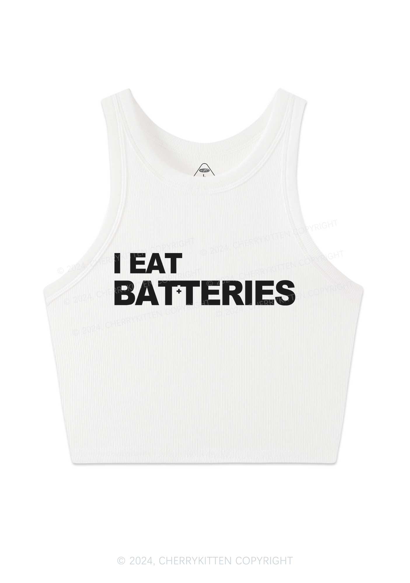 I Eat Batteries Y2K Crop Tank Top Cherrykitten