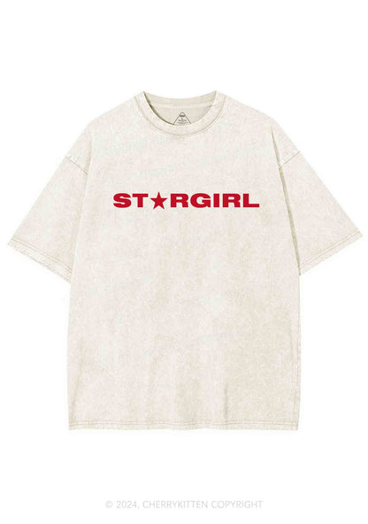 Red Stargirl Y2K Washed Tee Cherrykitten