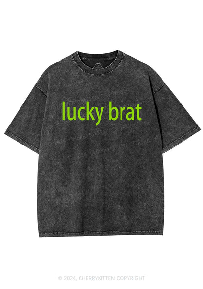 Lucky Brat St Patricks Y2K Washed Tee Cherrykitten