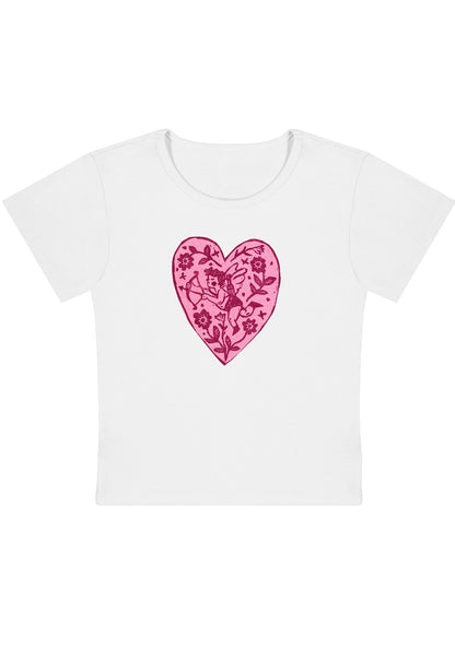 Pink Angel Heart Y2K Baby Tee