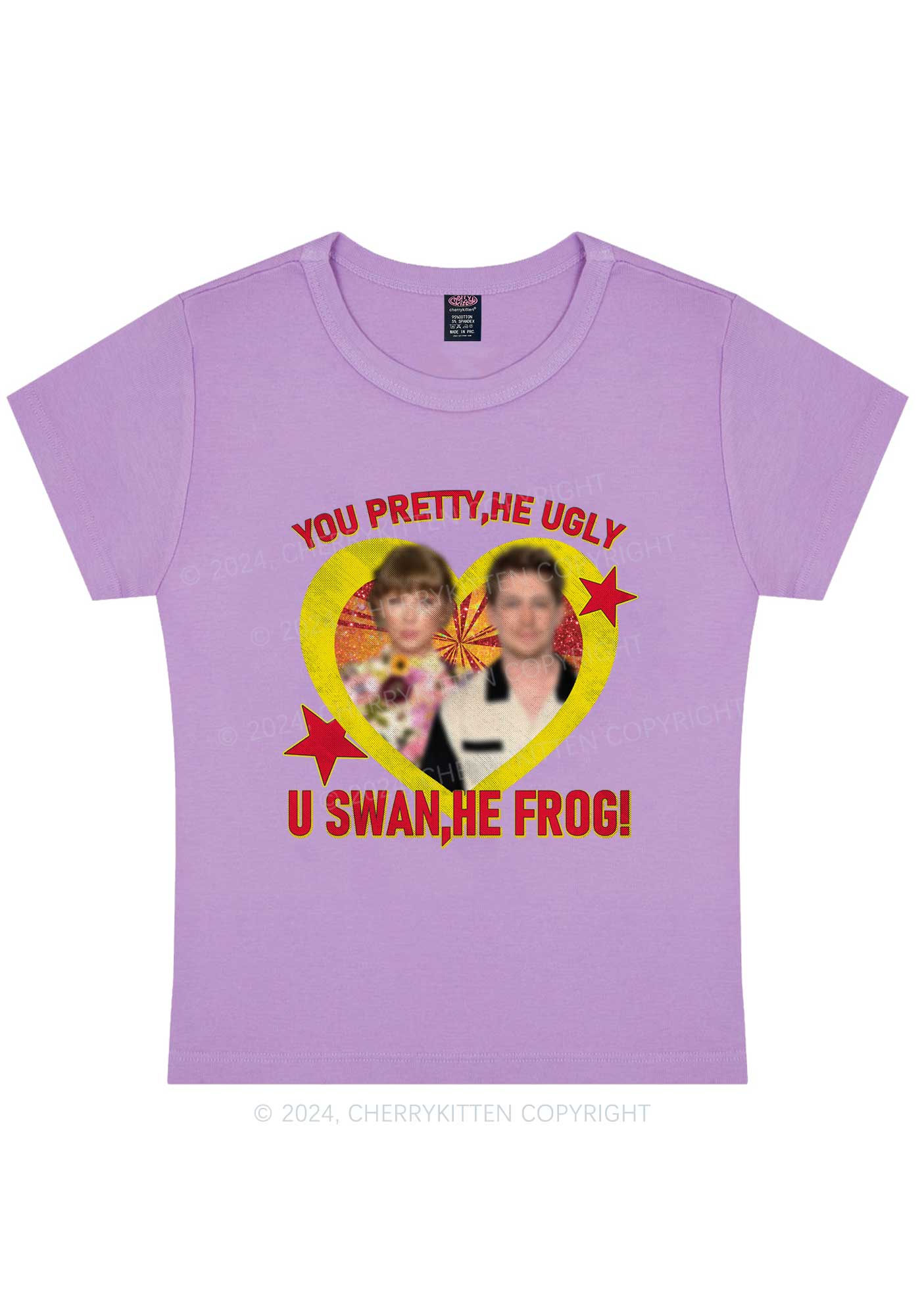 Custom Photo U Swan He Frog Y2K Baby Tee Cherrykitten