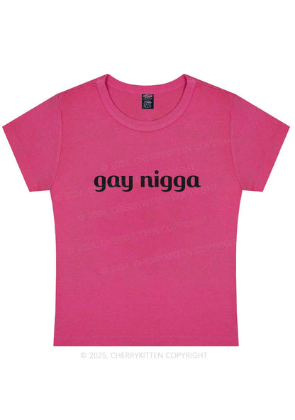 Gay Nigga Y2K Baby Tee Cherrykitten