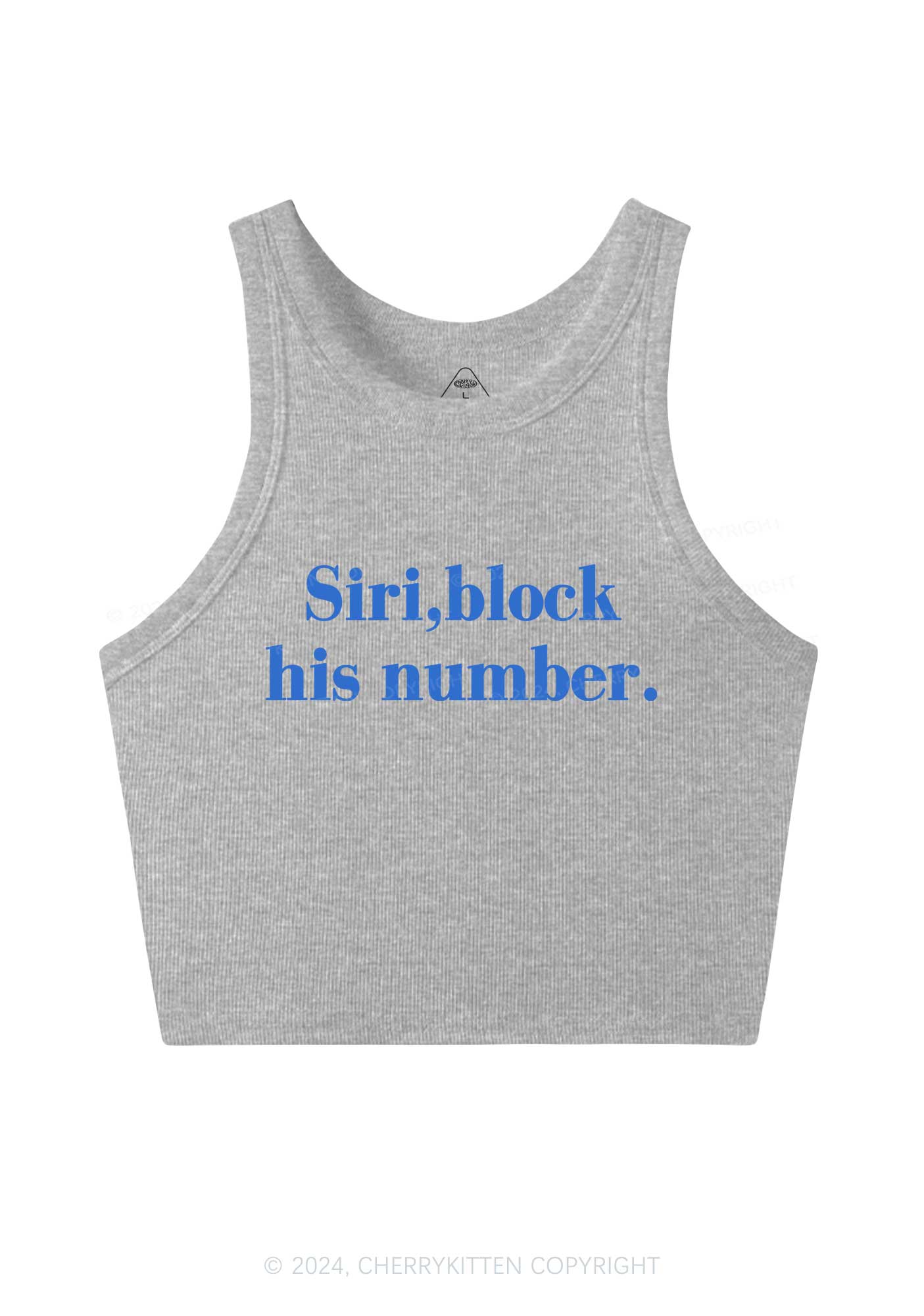 Block His Number Y2K Crop Tank Top Cherrykitten