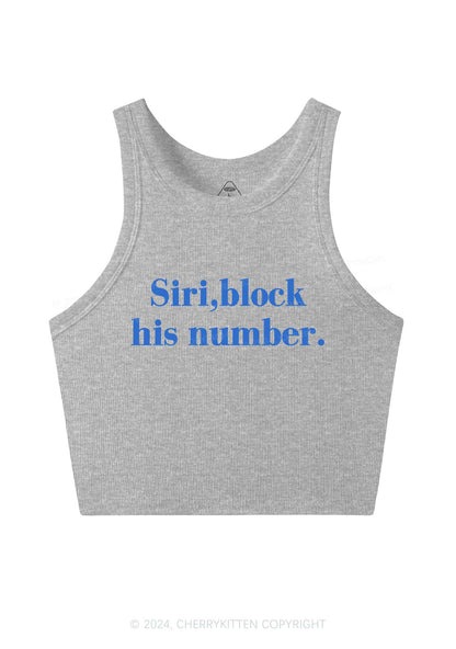 Block His Number Y2K Crop Tank Top Cherrykitten