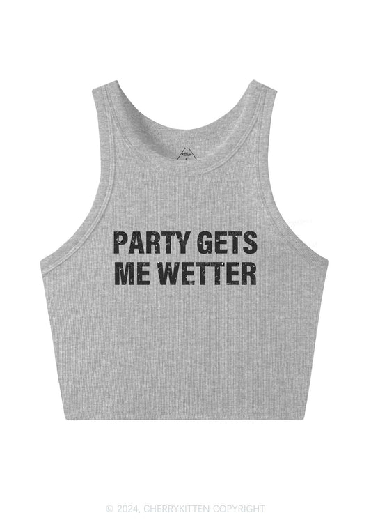 Party Gets Me Wetter Y2K Crop Tank Top Cherrykitten