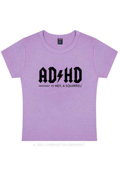 Curvy ADHD Hey A Squirrel Y2K Baby Tee Cherrykitten