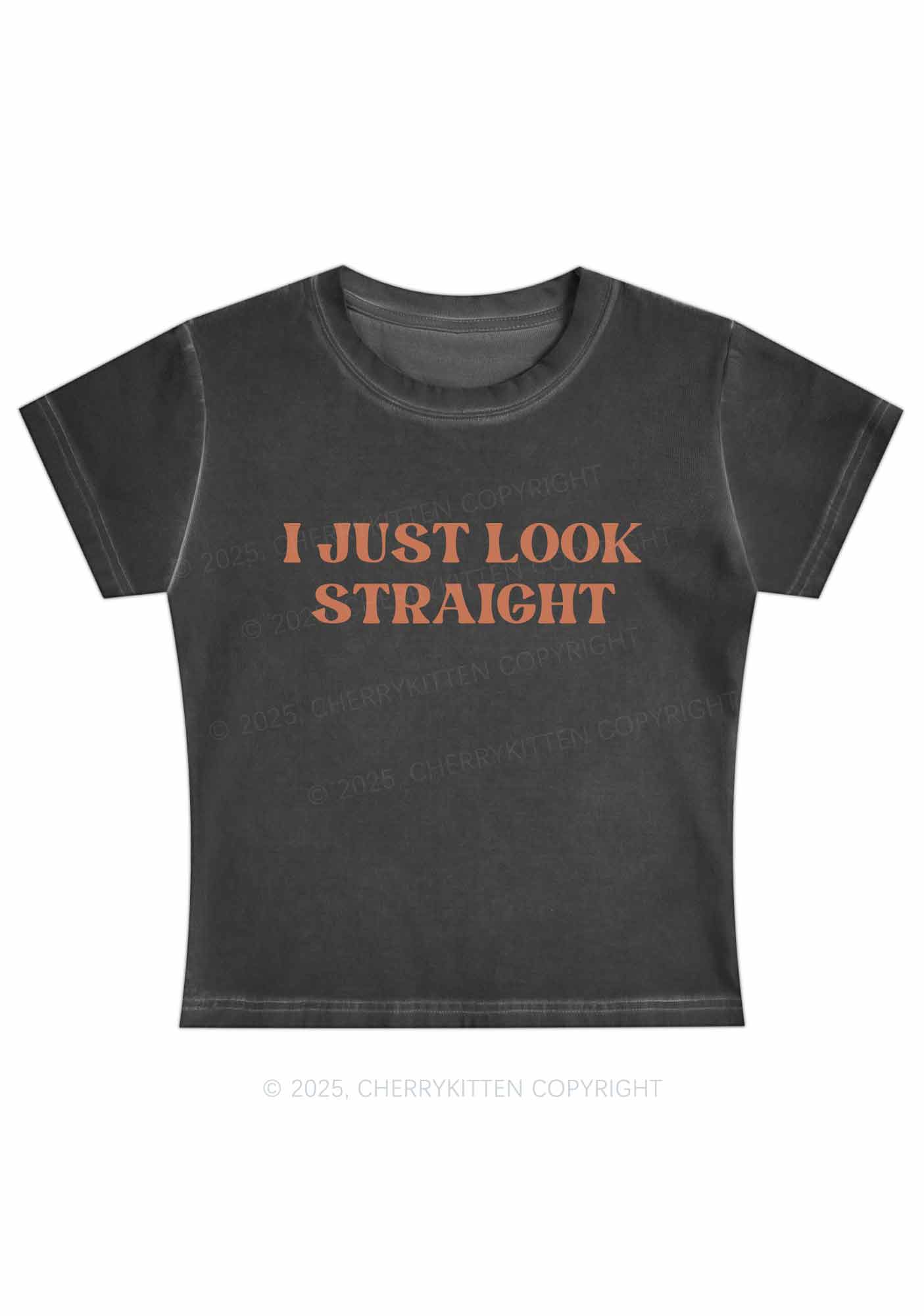 I Just Look Straight Y2K Vintage Classic Tee Cherrykitten