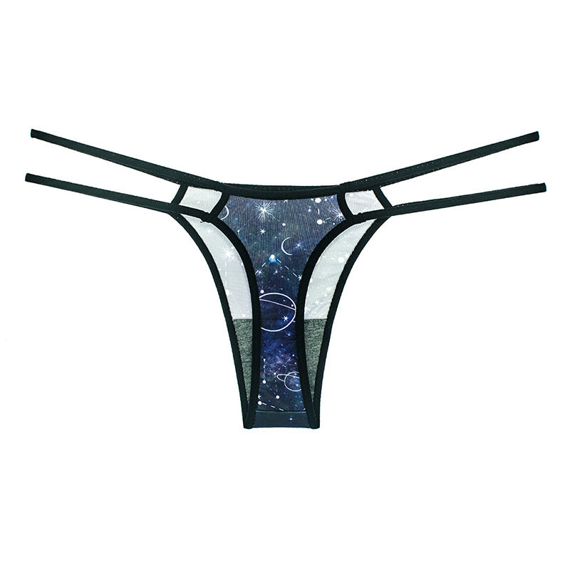 Y2K Starry Sky Thin Double Strap Thong Cherrykitten