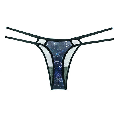 Y2K Starry Sky Thin Double Strap Thong Cherrykitten