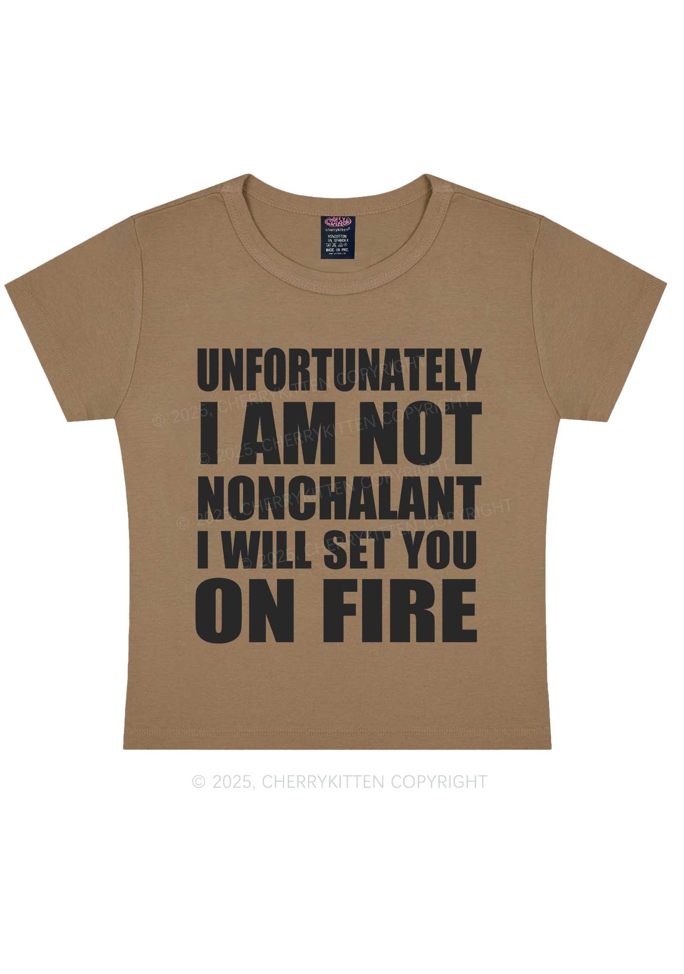 I Am Not On Fire Y2K Baby Tee Cherrykitten