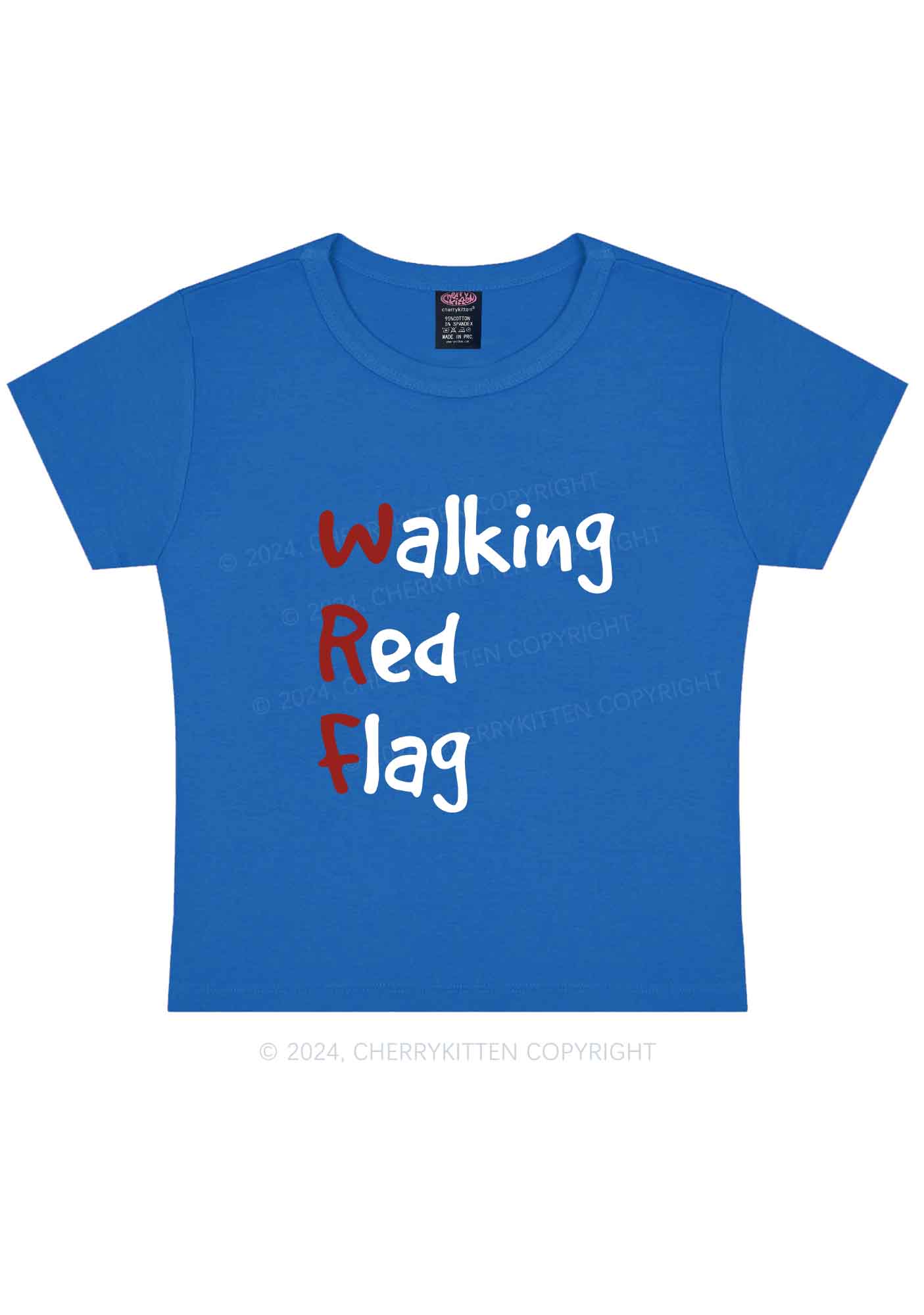 Walking Red Flag Y2K Baby Tee Cherrykitten