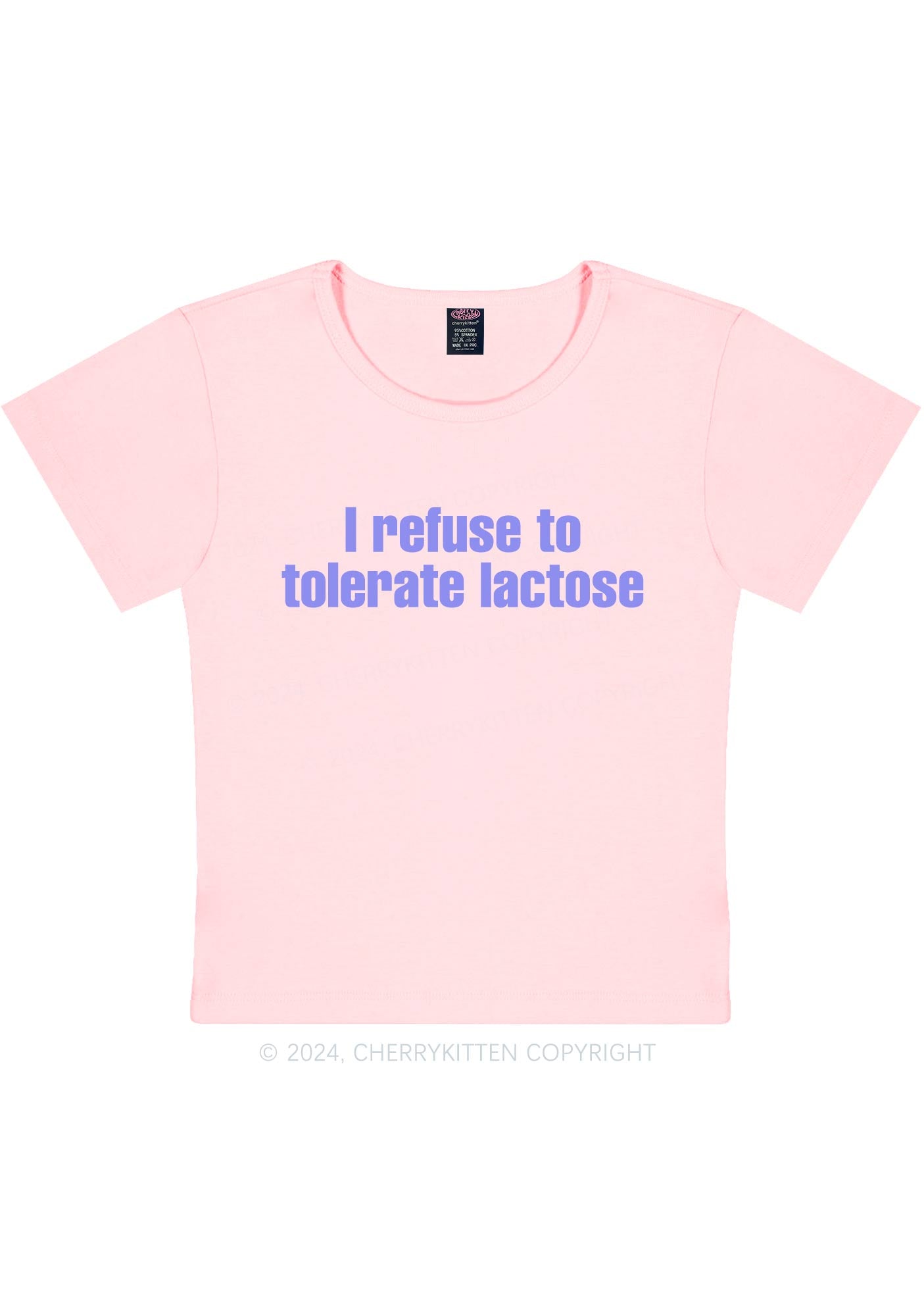 Refuse To Tolerate Lactose Y2K Baby Tee Cherrykitten