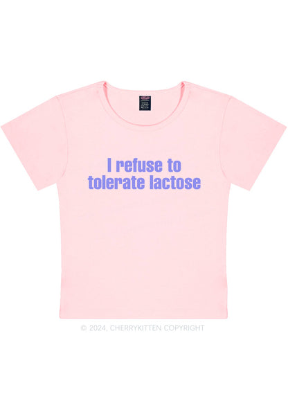 Refuse To Tolerate Lactose Y2K Baby Tee Cherrykitten