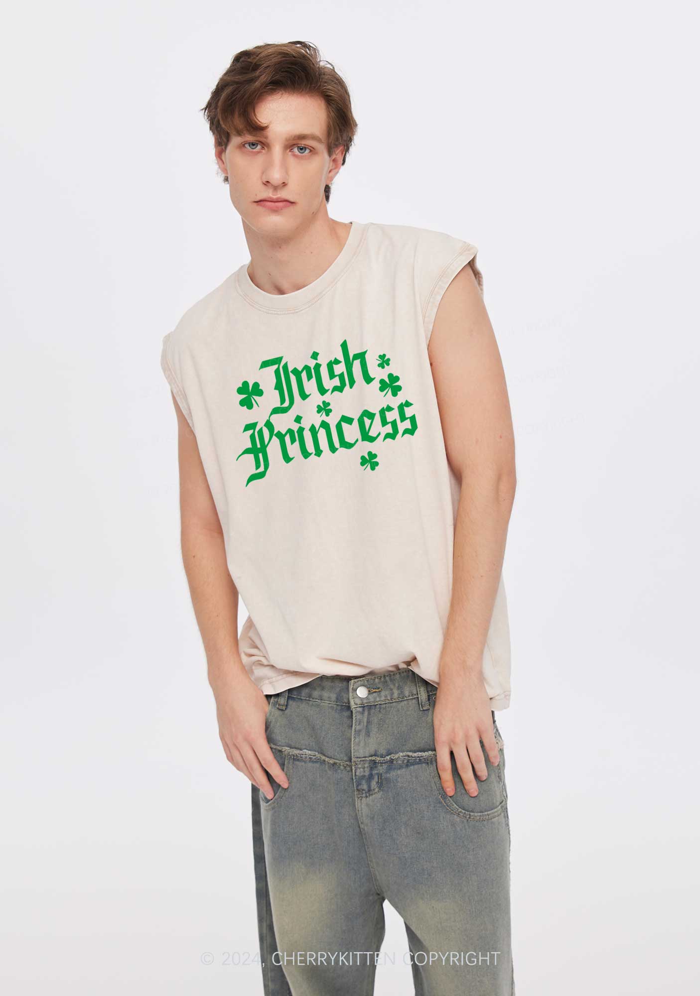 Irish Princess St Patricks Y2K Washed Tank Cherrykitten