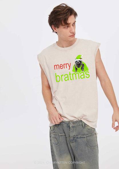 Christmas Merry Bratmas Y2K Washed Tank Cherrykitten