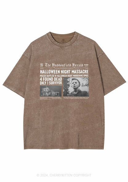 Halloween Night Massacre Y2K Washed Tee Cherrykitten