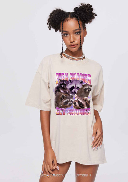 Funny Raccoon Y2K Washed Tee Cherrykitten