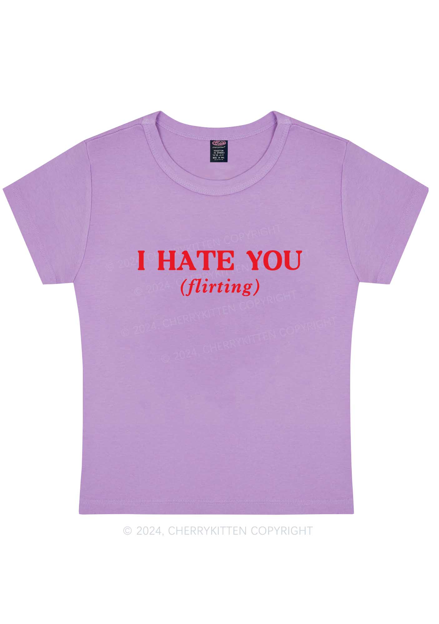 I Hate You Flirting Y2K Baby Tee Cherrykitten