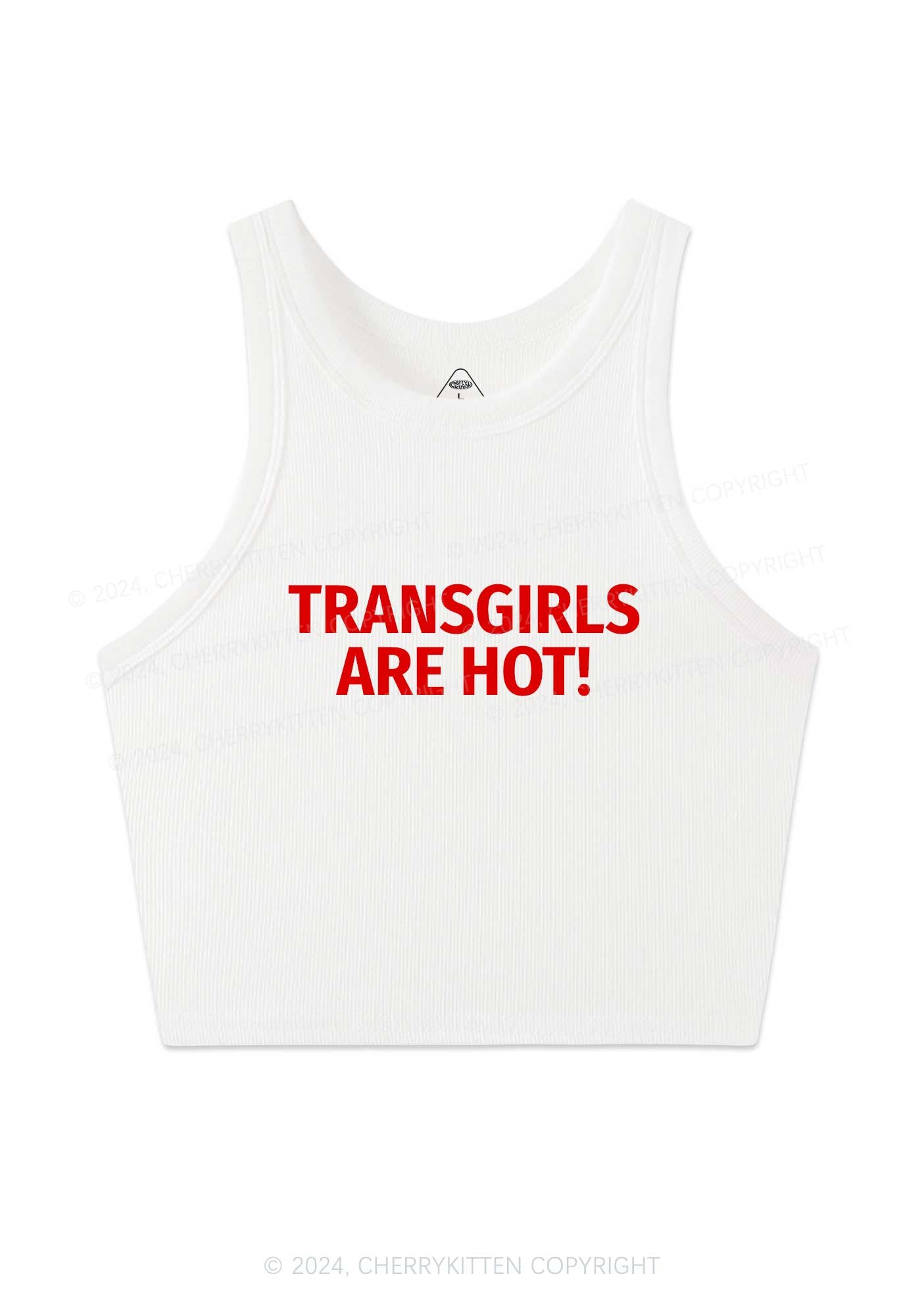 Transgirls Are Hot Y2K Crop Tank Top Cherrykitten