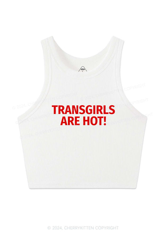 Transgirls Are Hot Y2K Crop Tank Top Cherrykitten