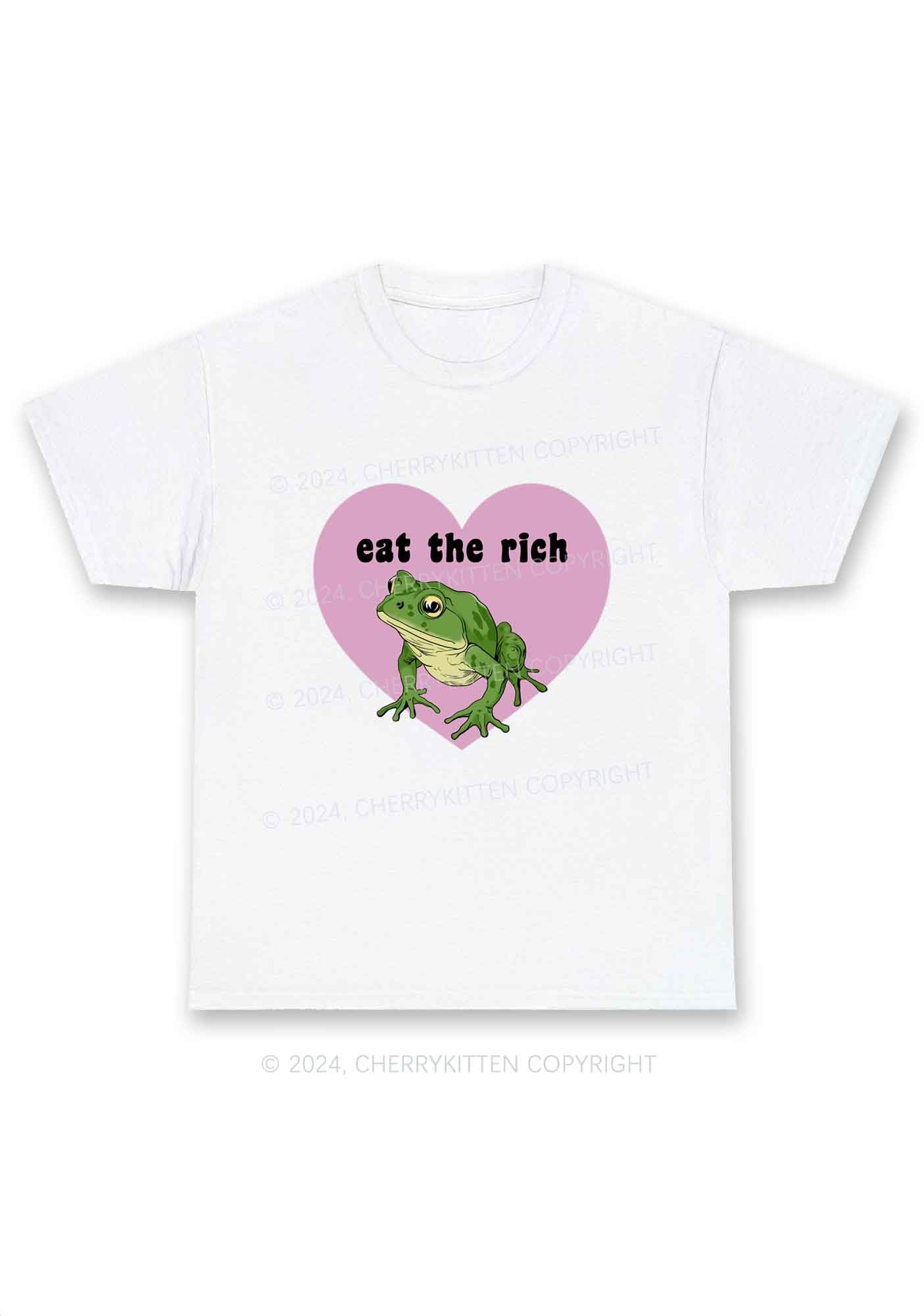 Eat The Rich Frog Y2K Chunky Shirt Cherrykitten